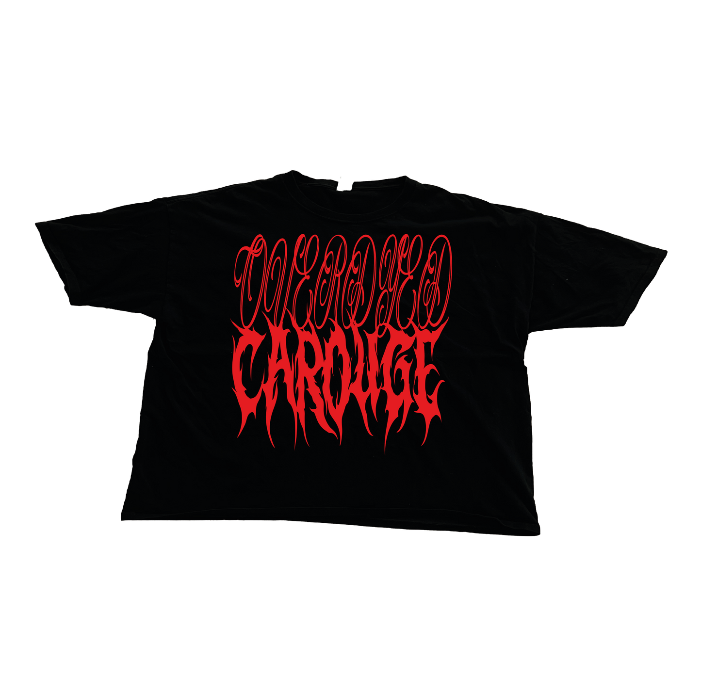 OVERDYED X CAROUGE RED LOGO TEE