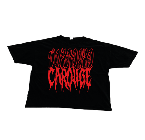 OVERDYED X CAROUGE RED LOGO TEE
